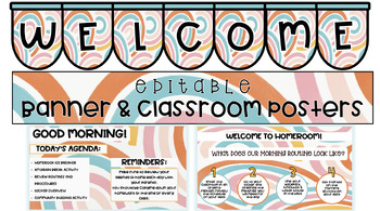 Preview of Welcome Banner and First Day of School Slides