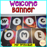 Welcome Banner cosmic galaxy outer space science back to school