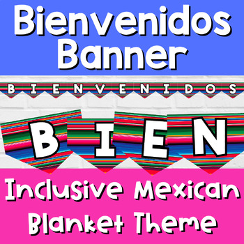 Bienvenid@s Zarape Banner for Spanish Classroom