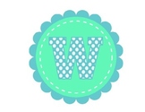 Welcome Banner in green and teal polka Dot