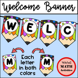 Welcome Banner with Bright Pencil Design