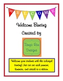 Welcome Bunting (Rainbow/White Letters) by Tanya Rae Designs