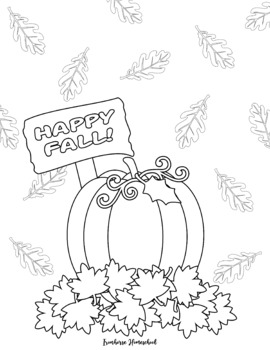 Welcome Fall Coloring page by Ironhorse Schooling | TpT