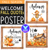 Welcome Fall Quotes Holiday Autumn Seasonal Classroom Deco