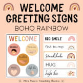 Welcome Greeting Signs Boho Rainbow (Editable)