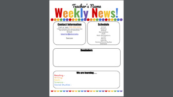 Preview of Welcome Letter/Newsletter Template
