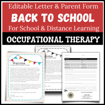 Preview of Welcome Letter and Parent Information Form for Occupational Therapy (Editable)