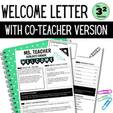 Welcome Letter and Syllabus with Co-Teacher Version Included