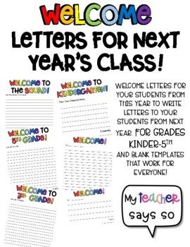 Preview of Welcome Letters: From OLD students to NEW students (Meet the teacher decor)