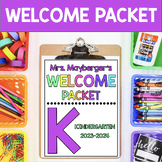 Welcome Packet Parent Packet Back To School Night