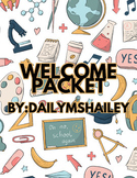 Welcome Packet Template for Back to School information