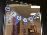 Welcome Pennant/Bunting Banner in Purple