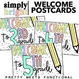 Welcome Postcards | Bright | Pastel | Spotted | Classroom Decor