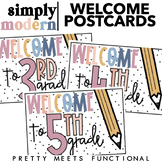 Welcome Postcards for Back to School in Modern Boho Theme