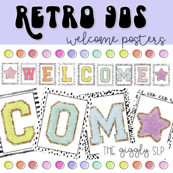 Preview of Welcome Posters | SLP Retro 90s Decor