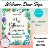 Welcome Sign | Succulents | Editable Document | Canva