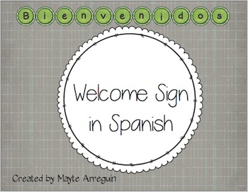 Preview of Welcome Sign in Spanish