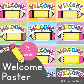 Preview of Welcome Poster Sign | Editable Pencil Theme