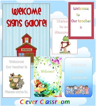 Preview of Welcome Signs x 32 - Classroom/Teachers Resource - 32 pages