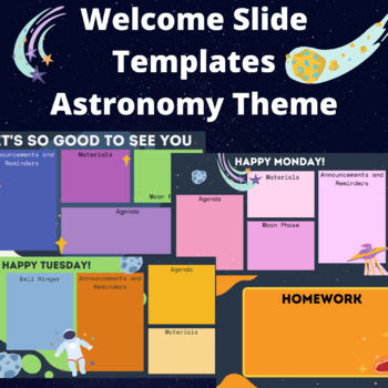 Preview of Welcome Slide Templates- Astronomy Theme