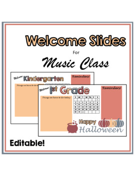 Preview of Welcome Slides for Elementary Music