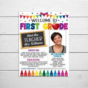Preview of Welcome To First Grade, Meet The Teacher Newsletter, Welcome To 1st Grade Letter