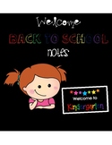 Welcome To Kindergarten Back to School Night Cards