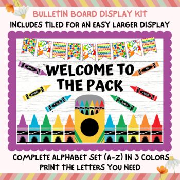 Preview of Welcome To The Pack Bulletin Board Kit, Back To School Display, Custom Words