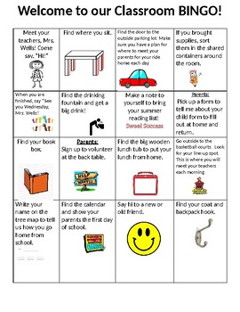 Preview of Welcome To Your Classroom Bingo