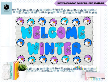Preview of Welcome Winter Snowman Theme Bulletin Board Kit- Let it Snow Decor