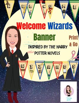 Preview of Welcome Wizards Banner. Magical Classroom Decor. Harry Potter Inspired.