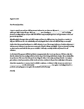 Welcome back Letter template by Tmdurr Teachers Pay Teachers