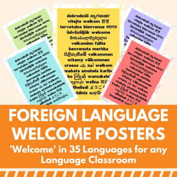 Preview of Welcome in 35 Languages - 5 Posters for Foreign Language Classrooms