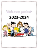 Welcome packet with Peanuts Gang Charlie Brown Snoopy