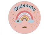 Welcome sign - Pastel Rainbow