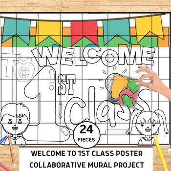 Preview of Welcome to 1st Class Collaborative Mural Project |Bulletin Board |Back to school