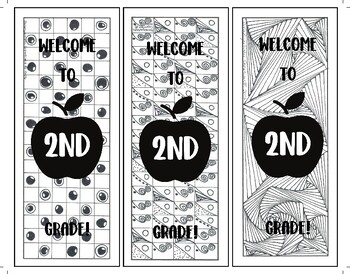 Set of three coloring bookmarks in black and white. Doodles