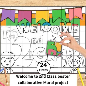 Preview of Welcome to 2nd Grade Collaborative Mural Project |Bulletin Board |Back to school