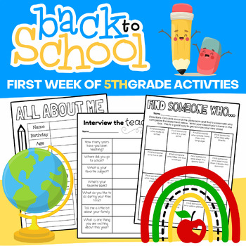 Preview of Welcome to 5th Grade Back to School: First Day of School Activities Ice Breakers