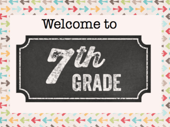 Preview of Welcome to 7th Grade Door Sign