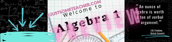 Preview of Welcome to Algebra 1 - Google Classroom Banner Header - ANIMATED!