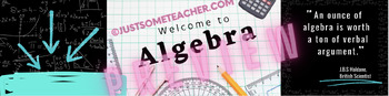 Preview of Welcome to Algebra - Google Classroom Banner Header - ANIMATED!