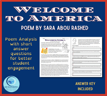 Preview of Welcome to America Poem by Sara Abou Rashed Worksheet