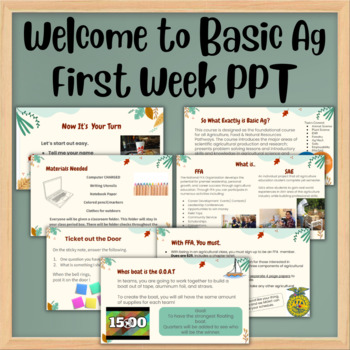 Preview of Welcome to Basic Ag First Week of School PPT