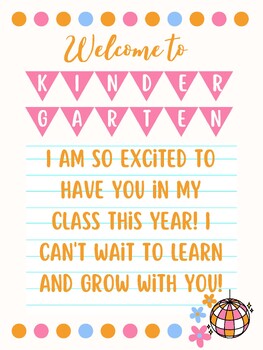 Preview of Welcome to Class Greeting Cards (Groovy Theme Set)