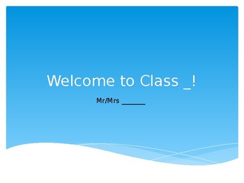 Preview of Welcome to Class Powerpoint