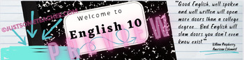 Preview of Welcome to English 10 Google Classroom Banner Header ANIMATED!