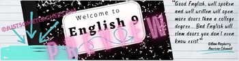 Preview of Welcome to English 9 Google Classroom Banner Header ANIMATED!
