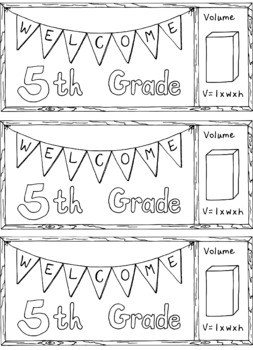 Welcome To Fifth Grade Bookmark Back To School Bulletin Board Coloring Page