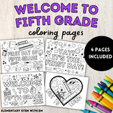 Welcome to Fifth Grade Coloring Pages (Coloring Sheet, Bac